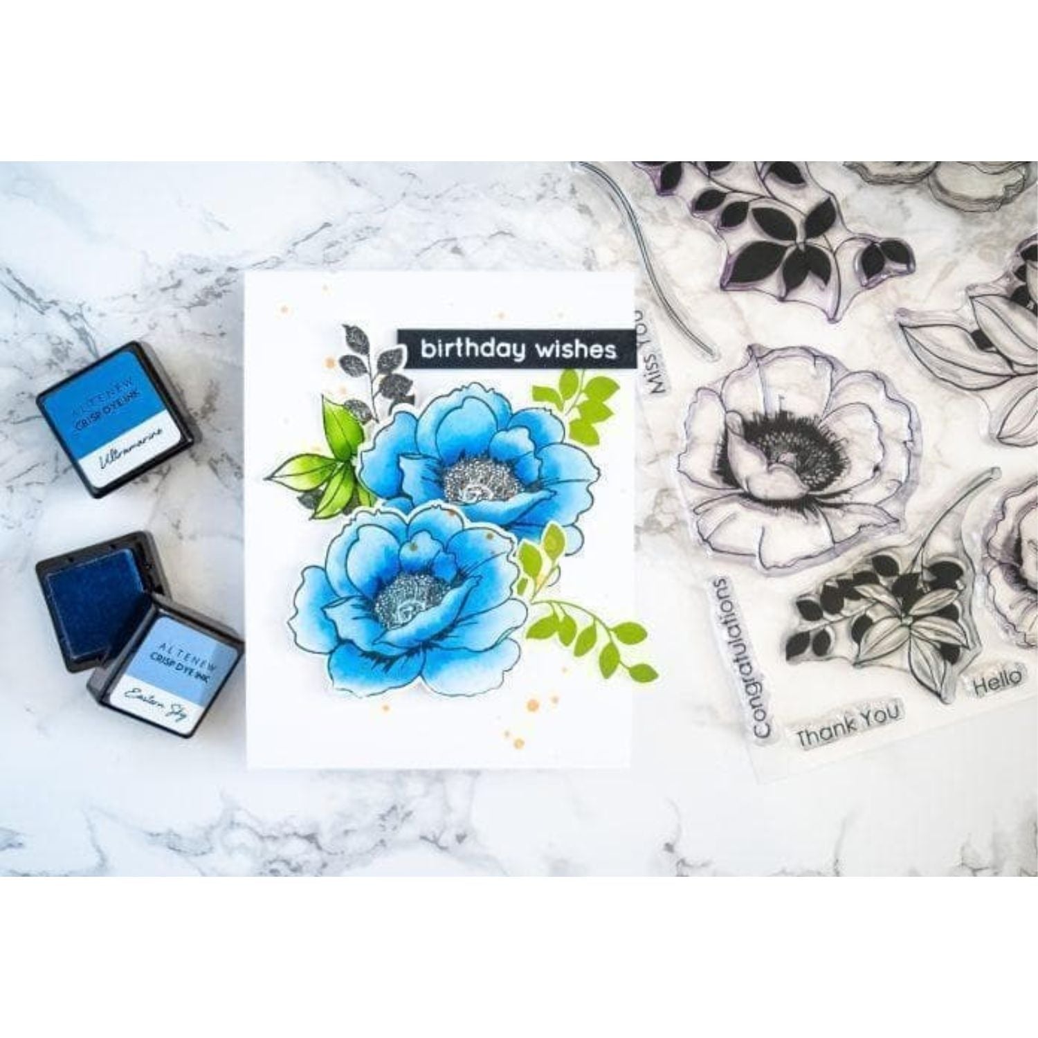 Lapis Lazuli Crisp Dye Ink Oval Set / 4 Cojines de Tinta Azules Tintas Altenew