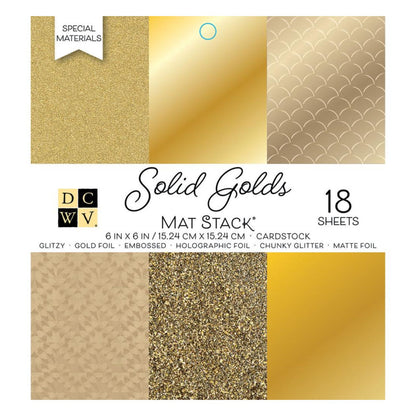 Solid Golds Cardstock Stack / Paquete Cartulina Acabado Oro 6 x 6&quot; Papel DCWV