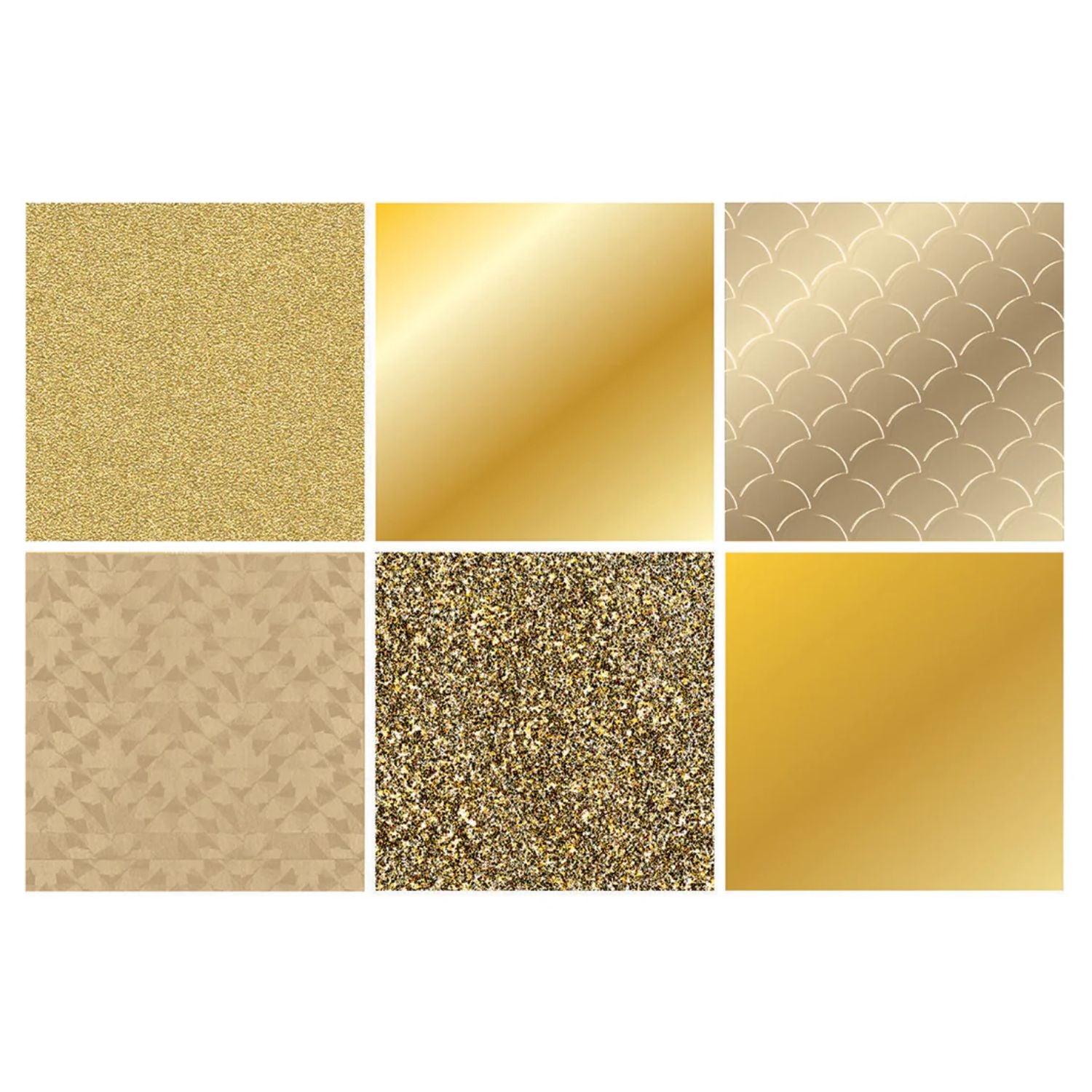Solid Golds Cardstock Stack / Paquete Cartulina Acabado Oro 6 x 6&quot; Papel DCWV