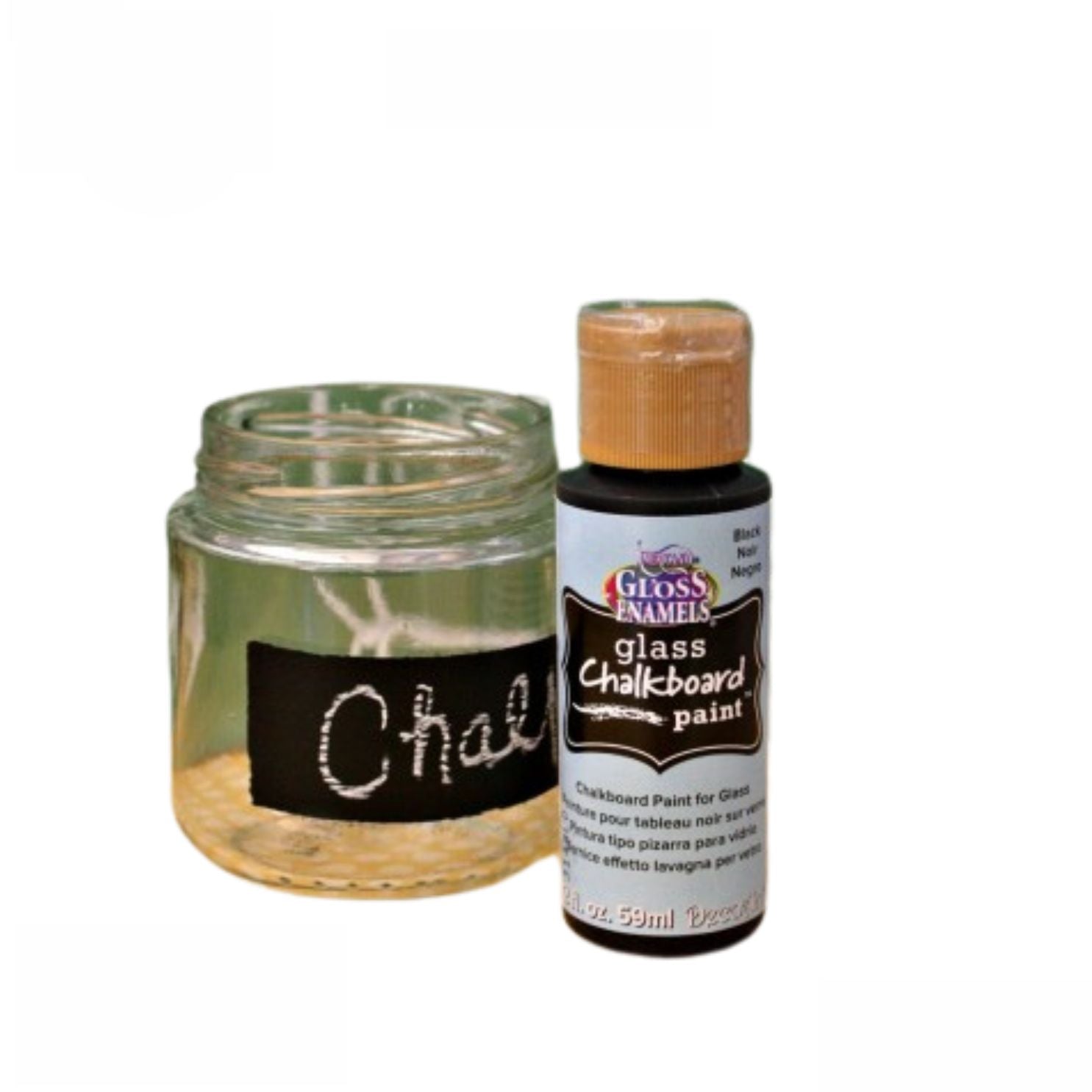 ChalkBoard Paint for Glass / Pintura Tipo Pizarra para Vidrio Pinturas DecoArt