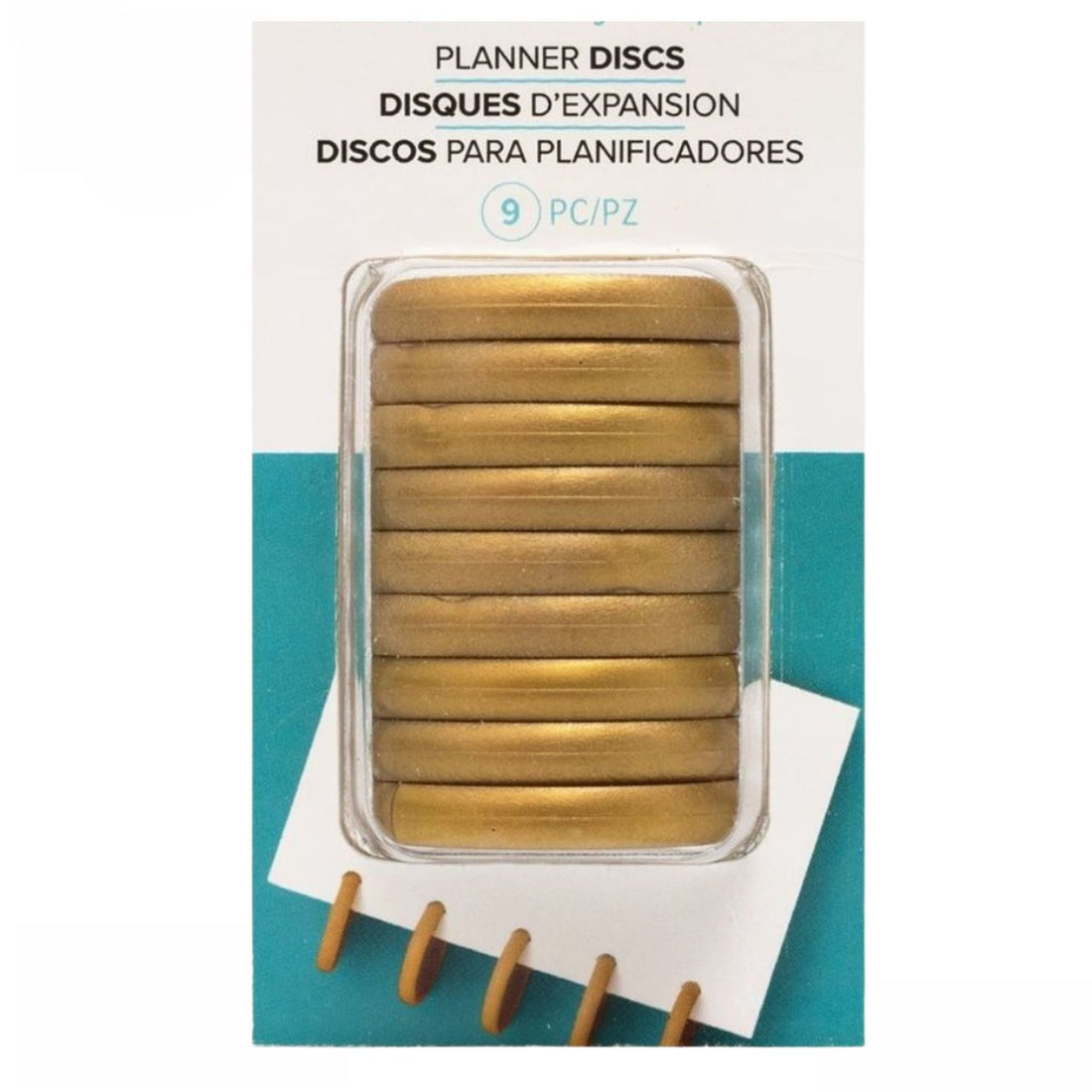 Gold 1.25 Inch Expander Discs / Anillos Dorados para Libreta o Agenda Discos para Planners We R Memory Keepers