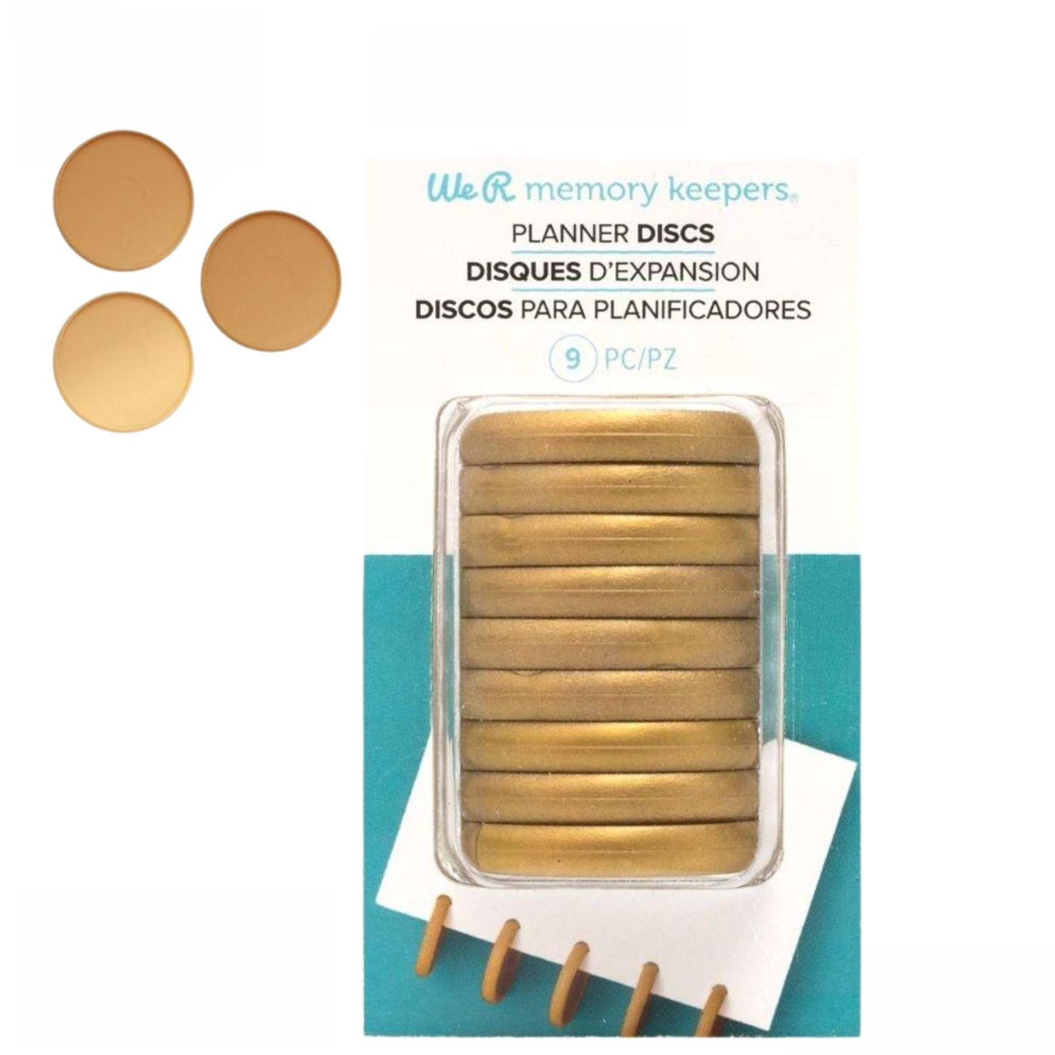 Gold 1.25 Inch Expander Discs / Anillos Dorados para Libreta o Agenda Discos para Planners We R Memory Keepers