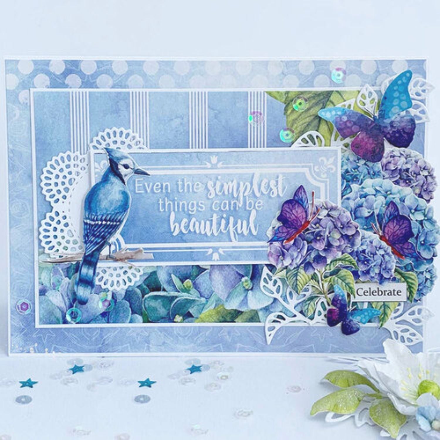 Single-Sided Paper Pad Hydrangea Lawns / Bloc de Papel de Hortensias Papel Dress My Craft