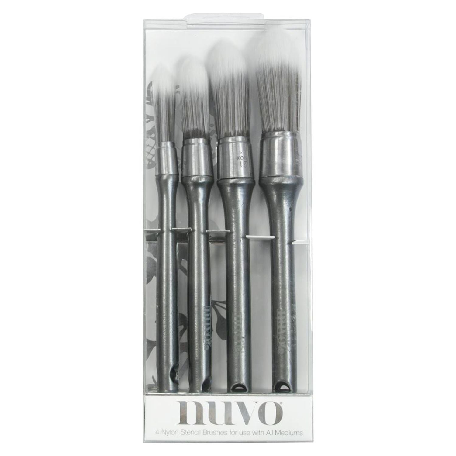 Stencil Brushes / 4 Brochas para Estenciles Pinceles y Brochas Nuvo