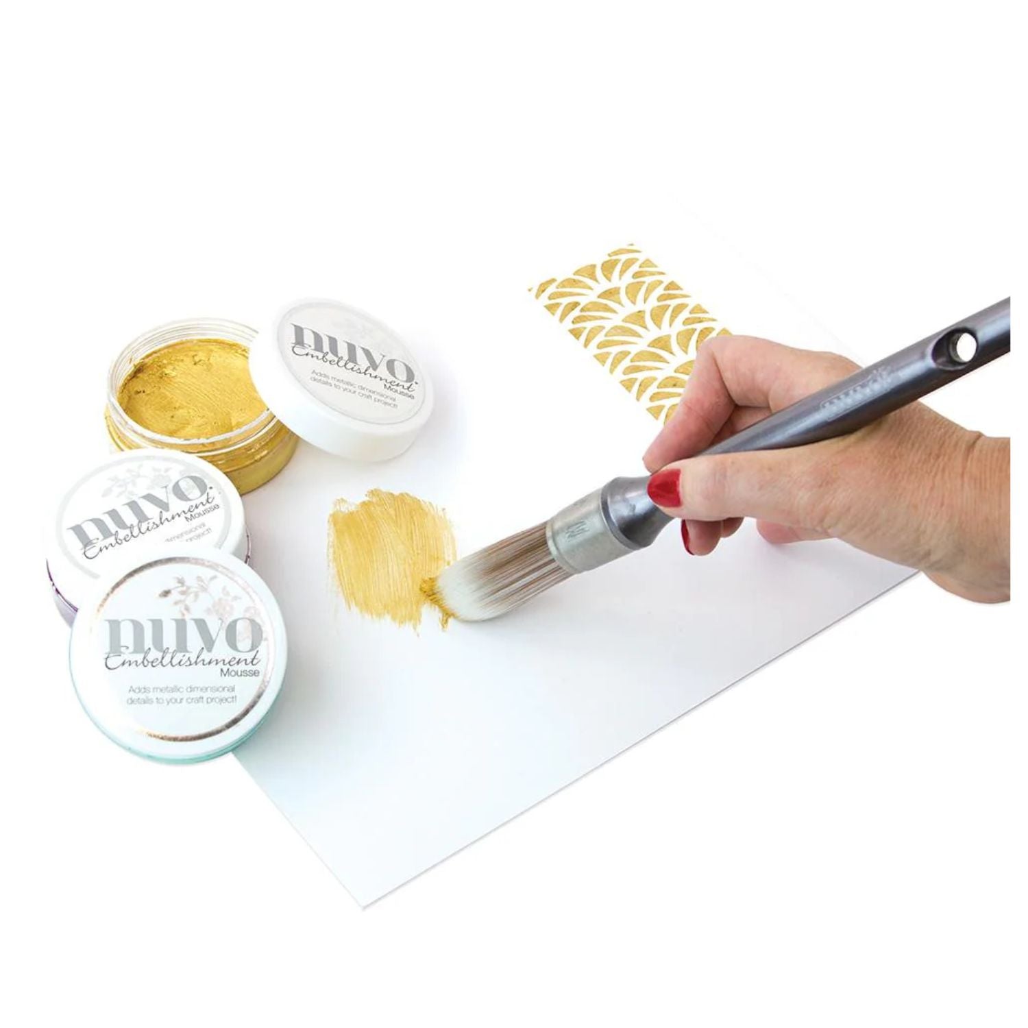 Stencil Brushes / 4 Brochas para Estenciles Pinceles y Brochas Nuvo