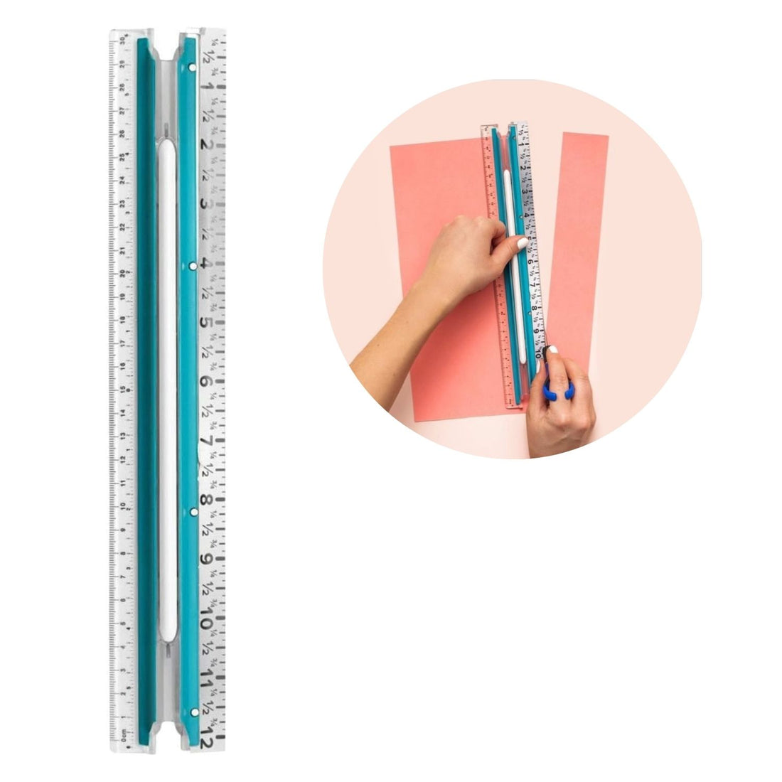Comfort Craft Easy Grip Ruler 12" / Regla Agarre Confortable Herramientas We R Memory Keepers