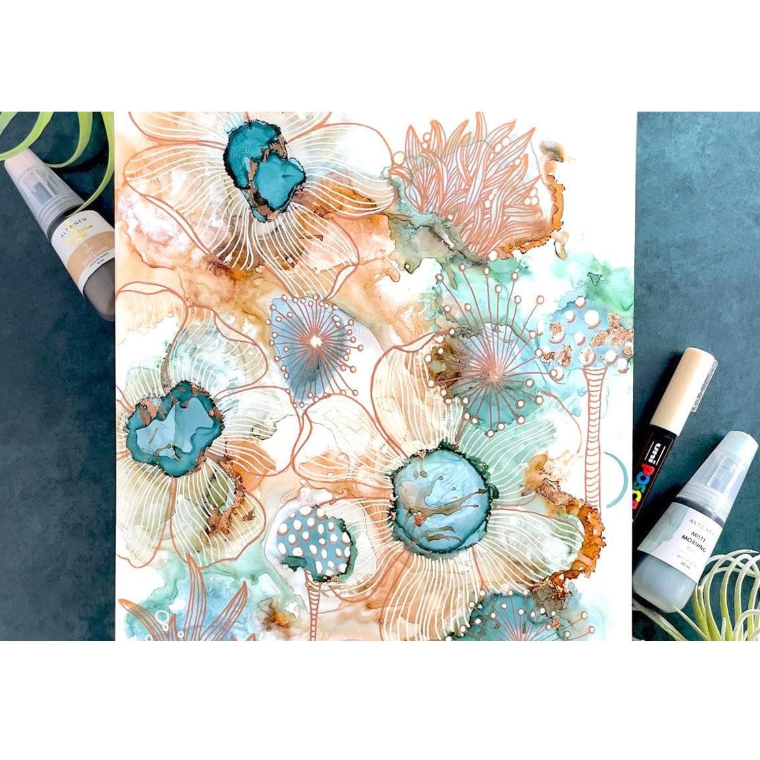 Alcohol Ink Adhesive Yupo Paper / 10 Hojas de Papel Yupo Adhesivo Papel para Arte Couture Creations