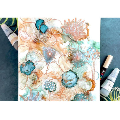 Alcohol Ink Adhesive Yupo Paper / 10 Hojas de Papel Yupo Adhesivo Papel para Arte Couture Creations