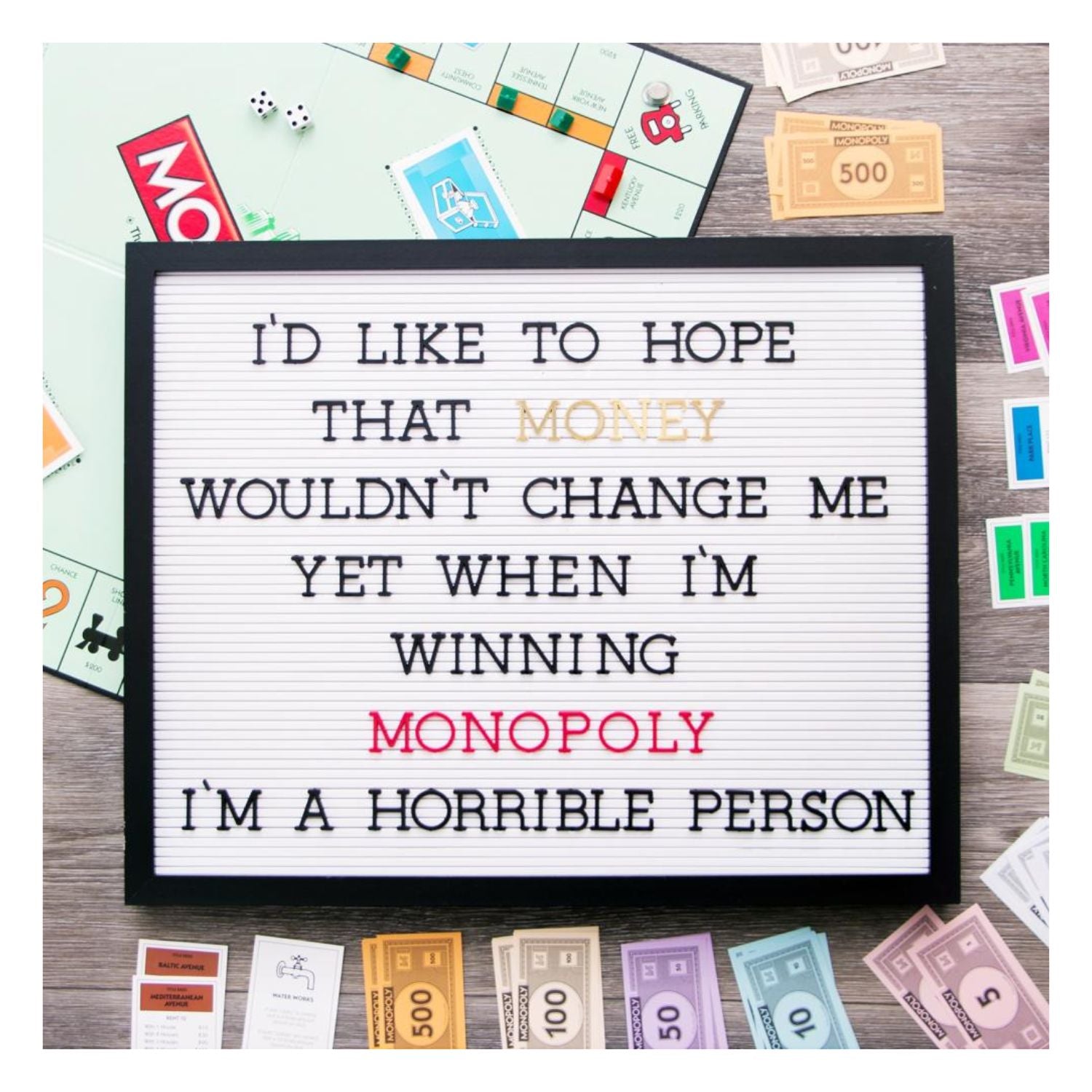 20 x 16 LetterBoard Black Frame / Tablero de Mensajes 