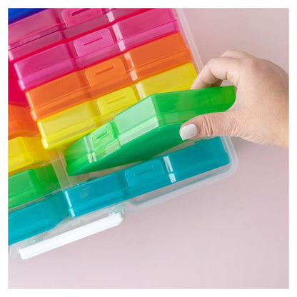 EA Translucent Plastic Storage / Organizador de Plástico con 16 cajitas Organizadores We R Memory Keepers