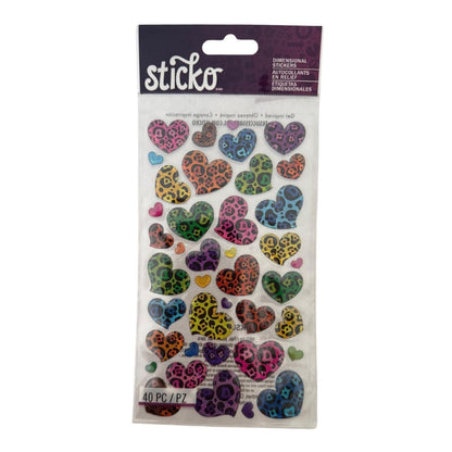 Animal Print Hearts Stickers / Estampas de Corazones Animal Print Stickers Sticko