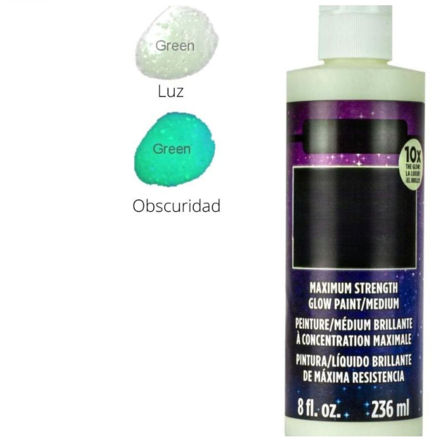 Ultimate Glow In The Dark Paint 8 Oz / Pintura Brilla en la Oscuridad Acrìlicos DecoArt