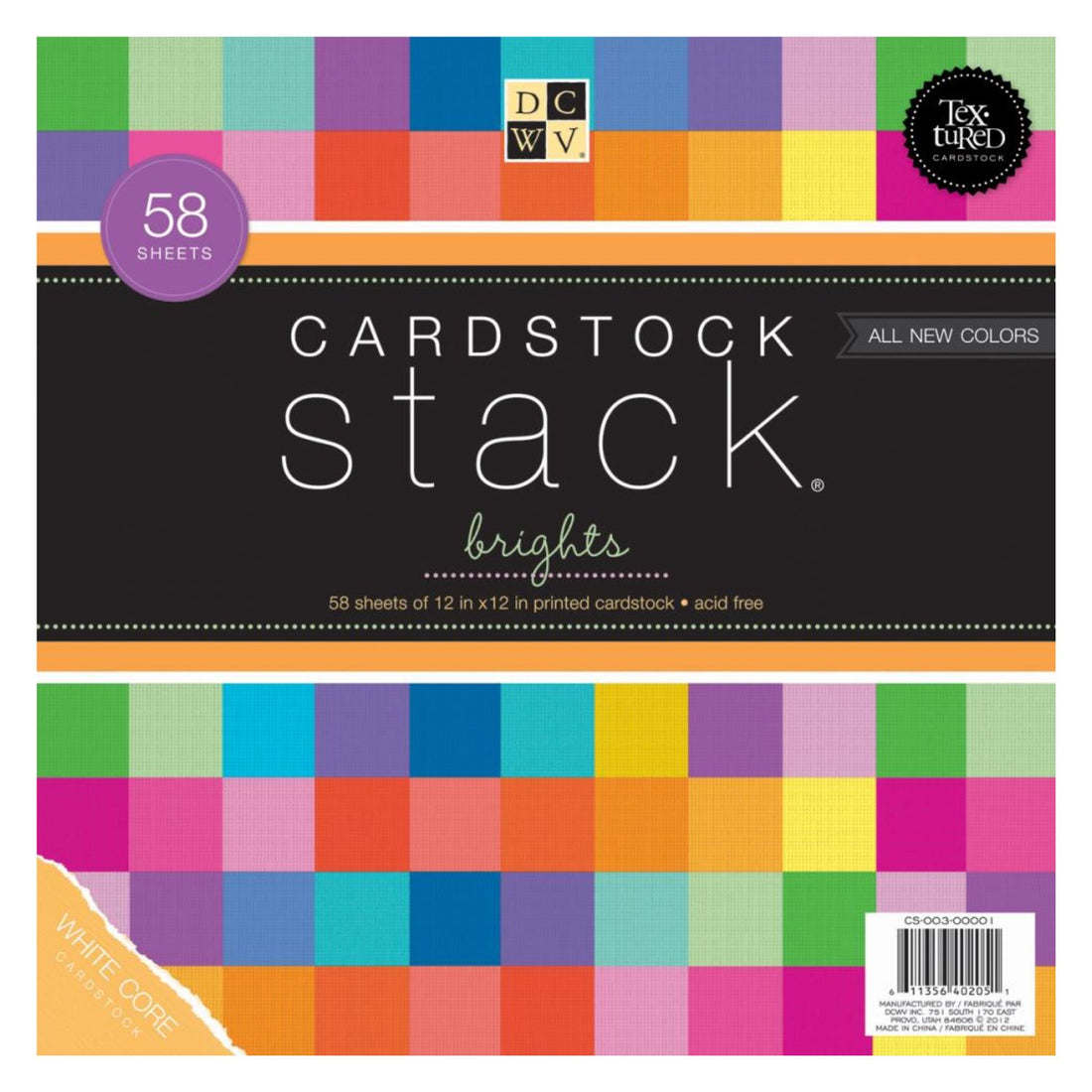 Cardstock Stack Brights / Block de Cartulina Texturizada Papel DCWV