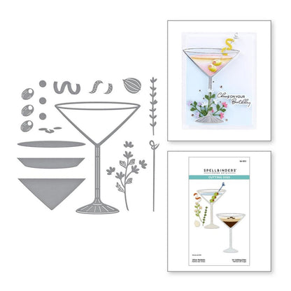 Olive Martinis Etched Dies Happy Hour / Suaje Grabado Martinis Hora Feliz Dados de Corte / Suajes / Troqueles Spellbinders