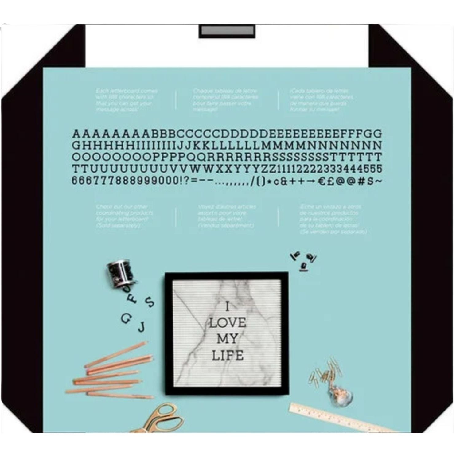 Framed Letterboard with Letters / Tablero de Mensajes 