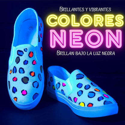 Kicks Studio Shoe Acrylic Paint Neon Green / Pintura Acrílica para Cuero, Vinil y Tela Verde Neon Acrìlicos Plaid