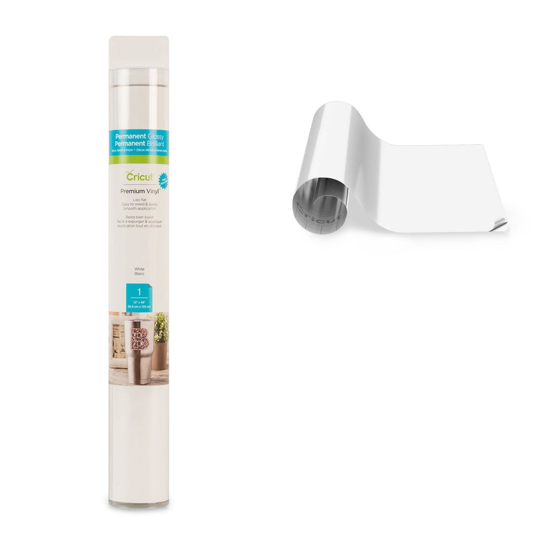 Premium Vinyl White 12 x 48&quot; / Rollo de Vinil Permanente Blanco Viniles Cricut
