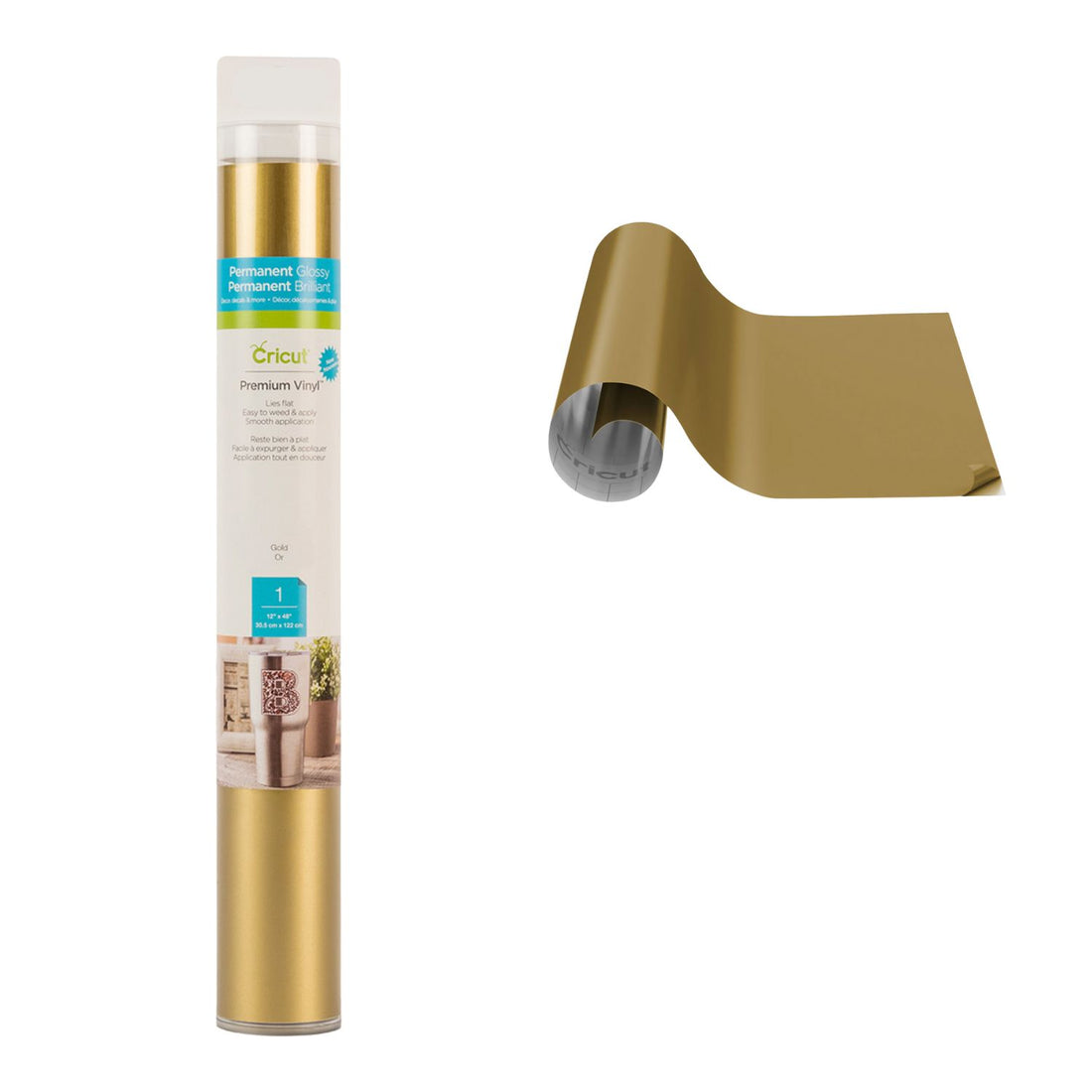 Premium Vinyl Gold 12 x 48&quot; / Rollo de Vinil Permanente Oro Viniles Cricut
