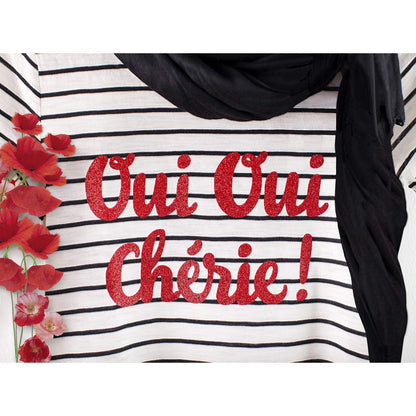 Vinyl Glitter Iron-On 12 x 19&quot; / 1 Hoja Vinil Termoadhesivo Glitter Rojo Viniles Cricut