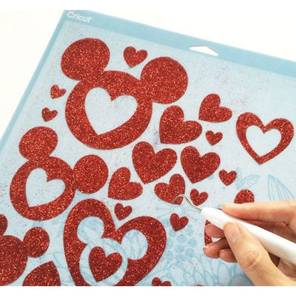 Vinyl Glitter Iron-On 12 x 19&quot; / 1 Hoja Vinil Termoadhesivo Glitter Rojo Viniles Cricut