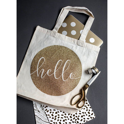 Vinyl Glitter Iron-On 12 x 19&quot; / 1 Hoja Vinil Termoadhesivo Glitter Oro Viniles Cricut