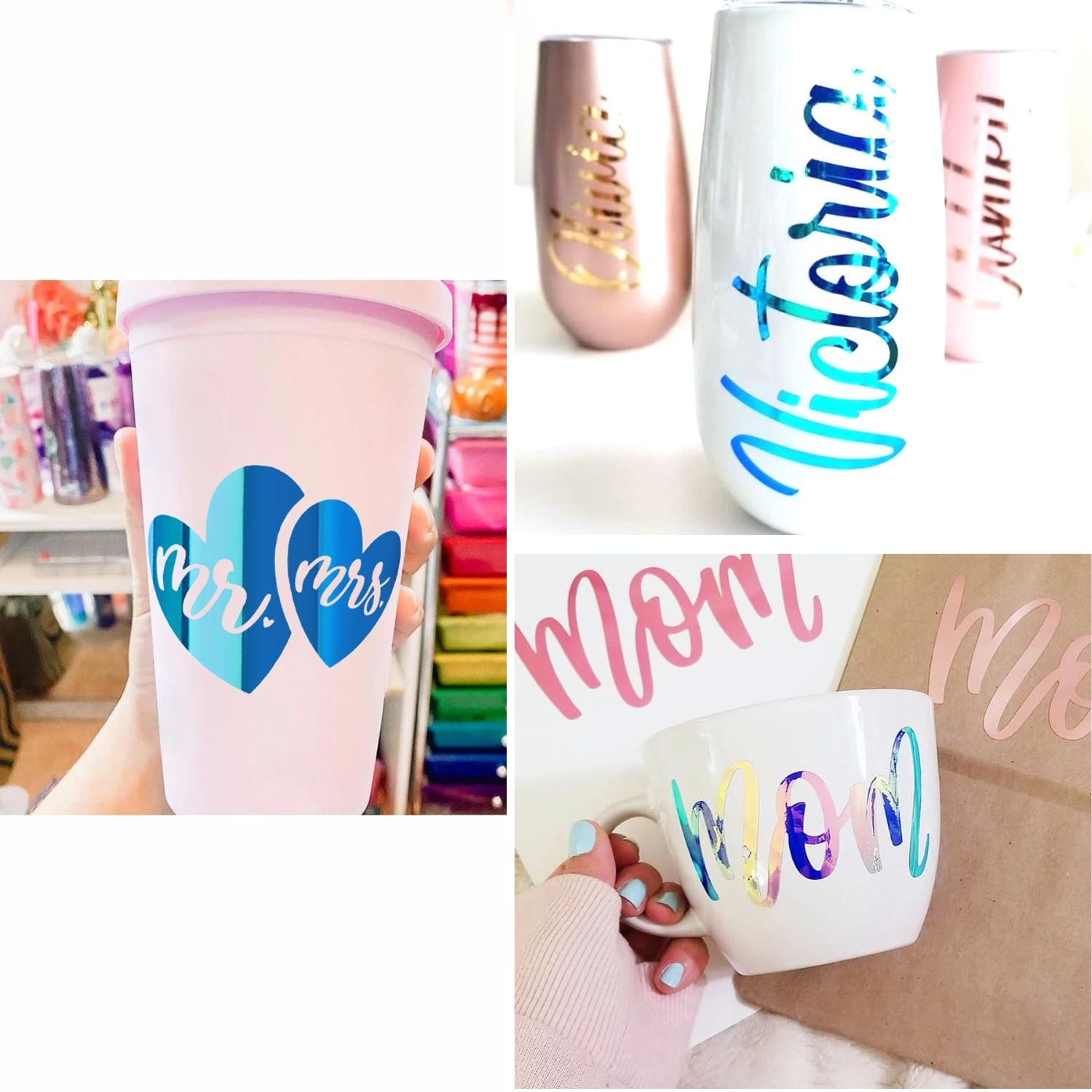 Holo Chrome Opal Peach Yellow Pink Vinyl / Vinil Opalo Cromado Durazno Rosa Viniles Teckwrap