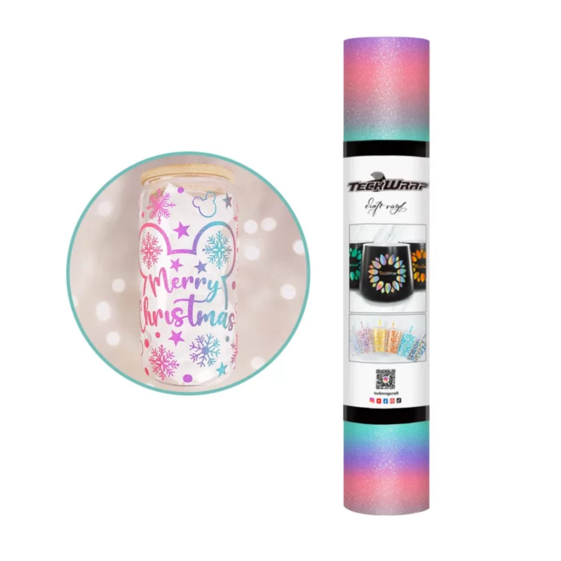 Rainbow Stripes Pink Cyan Vinyl / Vinil Adhesivo Rayas De Arcoiris Cian Rosa Viniles Teckwrap