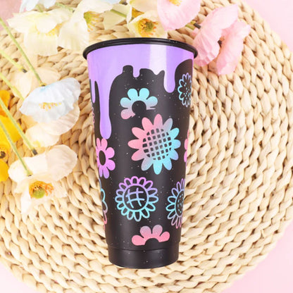 Rainbow Stripes Pink Cyan Vinyl / Vinil Adhesivo Rayas De Arcoiris Cian Rosa Viniles Teckwrap