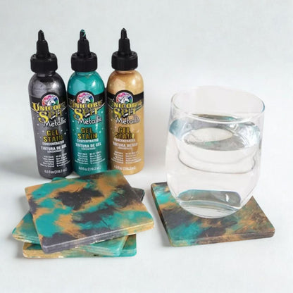 Metallic Wood Stain &amp; Glaze Metallic Athena / Tinta y Esmalte Metálica Multi Superficies Pintura y Medios Mixtos Unicorn Spit