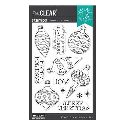 Holiday Ornaments Stamps / Sellos Fotopolimero Adornos Navideños Sellos Hero Arts