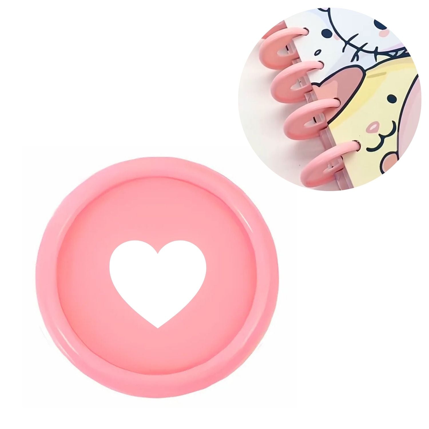 Discos Rosas Con Corazón para Encuadernar Discos para Planners Hobbees