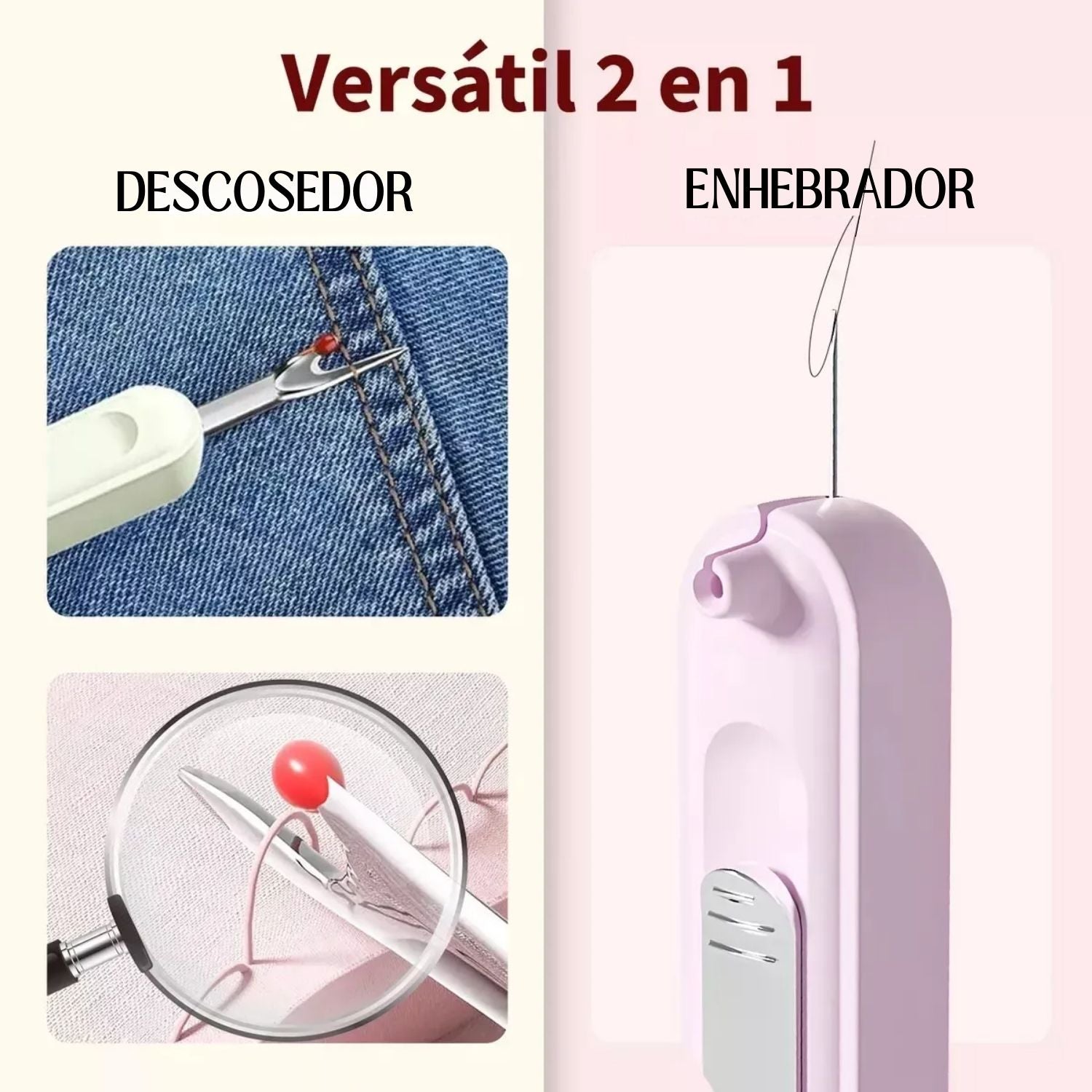 Descosedor Y Enhebrador De Agujas 2 en 1 Costura Hobbees