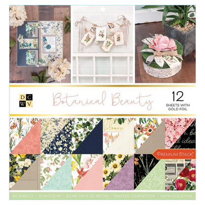 Botanical Beauty Cardstock Stack 12&quot; / Paquete Cartulina Belleza Botánica Papel DCWV