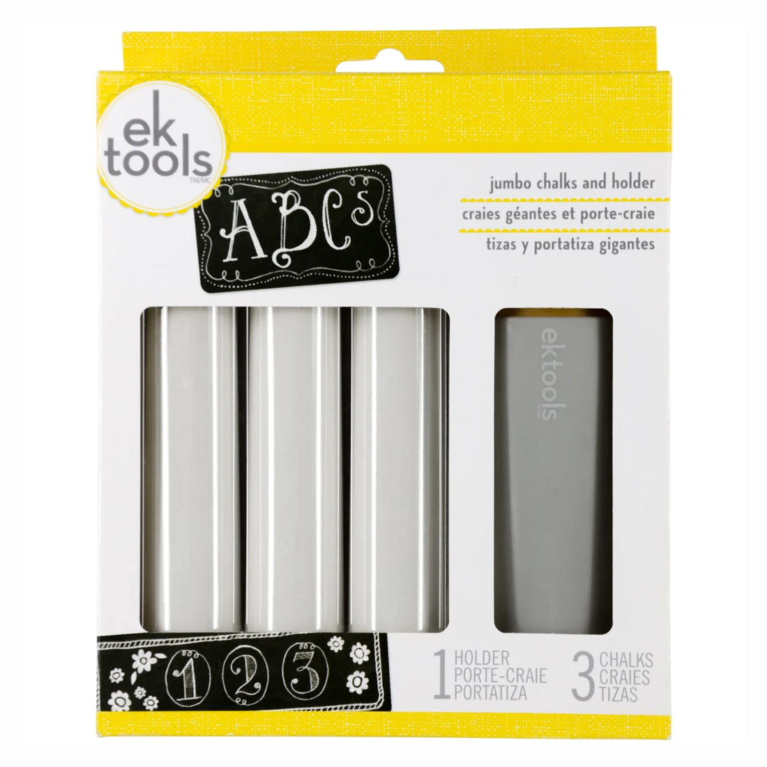 Jumbo Chalks and Holder / Sujetador de Gises y Gises Jumbo Colores y Plumones Ek Success
