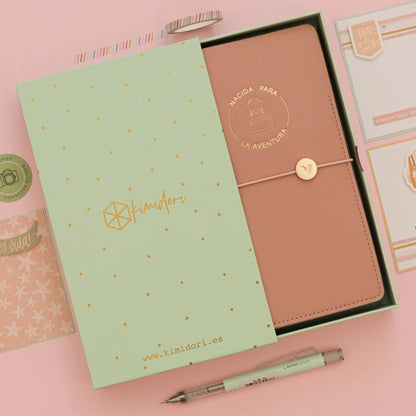 Ki-midori Rosa Empolvado Nacida para la Aventura Agendas y Journals Kimidori Colors