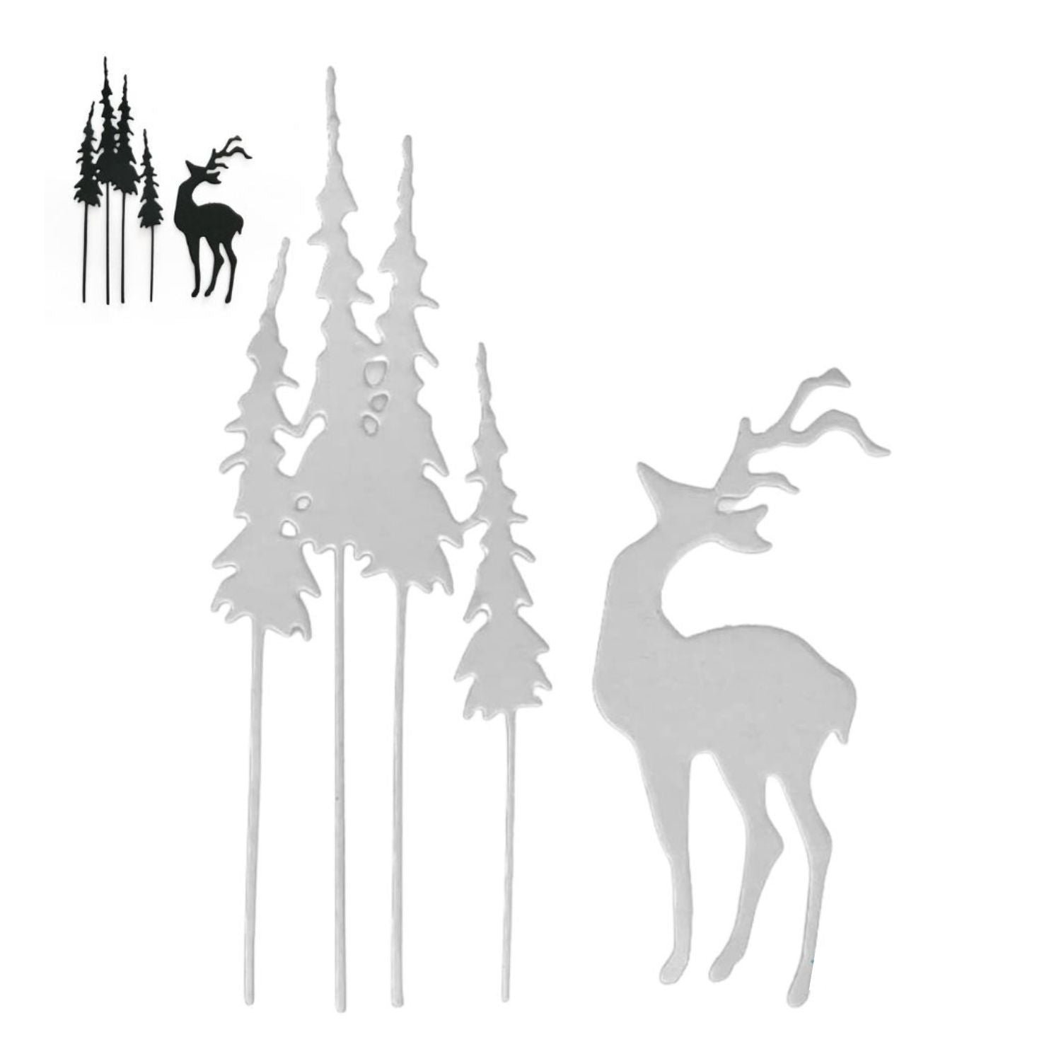 Suaje de Reno y Pinos Dados de Corte / Suajes / Troqueles Hobbees