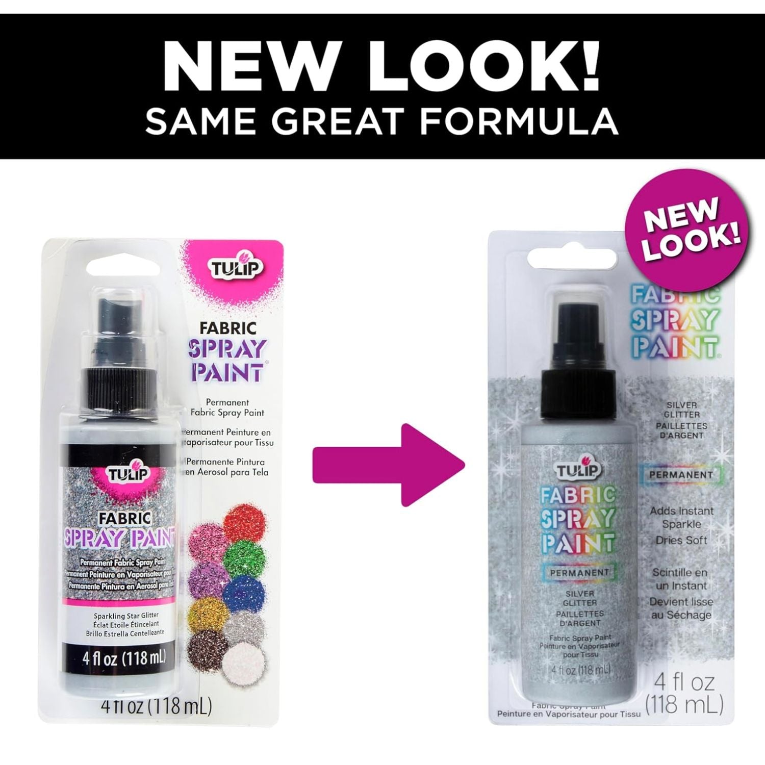 Tulip Fabric Spray Paint Sparkling Star Glitter / Spray para Tela con Purpurina Brillante Pintura para Tela Tulip