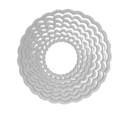 Framelits Rounded Scallops Circles / Suaje de Corte Círculos con Onditas Dados de Corte / Suajes / Troqueles Sizzix