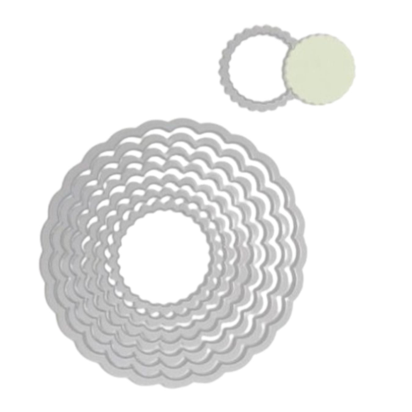 Framelits Rounded Scallops Circles / Suaje de Corte Círculos con Onditas Dados de Corte / Suajes / Troqueles Sizzix