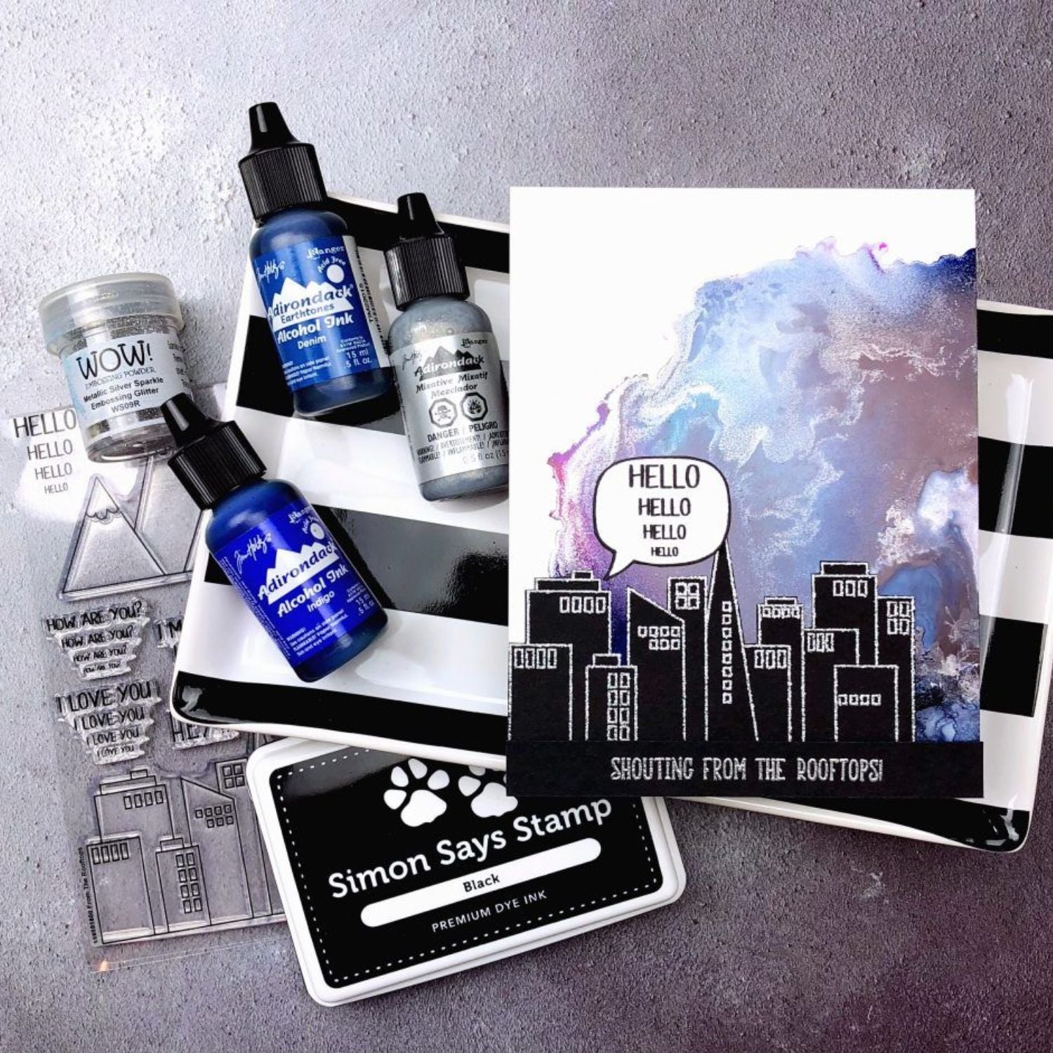 Tim Holtz Alcohol Ink Denim / Tinta al Alcohol Mezclilla Tintas al Alcohol Ranger