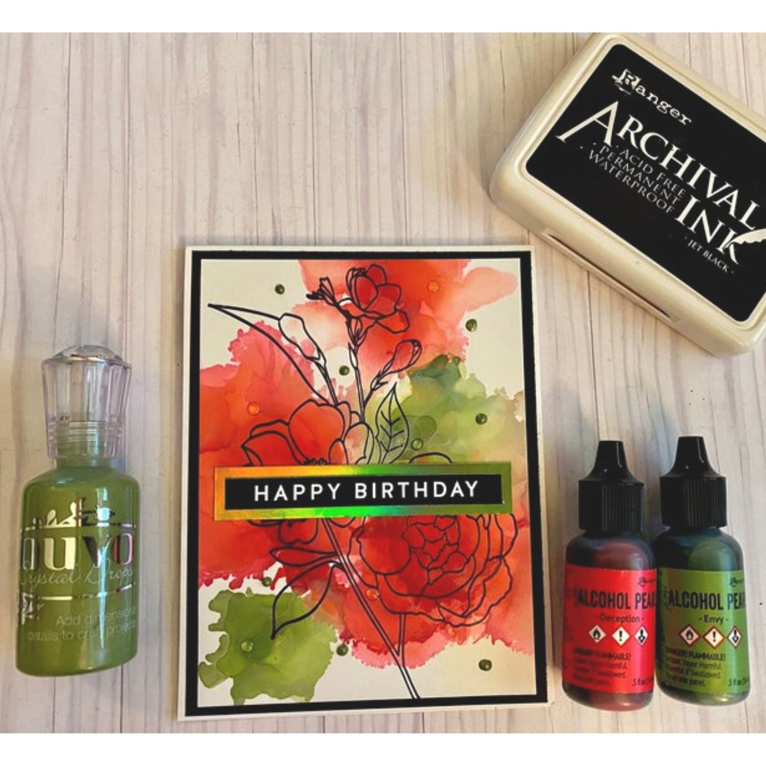 Tim Holtz Alcohol Pearls Deception / Tinta al Alcohol Aperlada Rojo Tintas al Alcohol Ranger