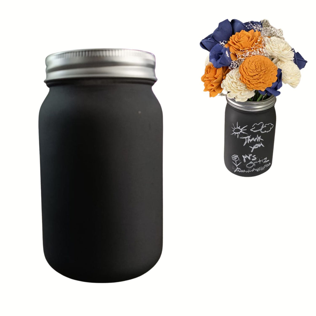 5 Tarros de Cristal Con Pintura Tipo Pizarra Adornos / Embellishments Darice