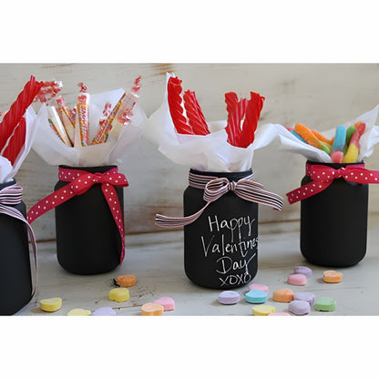 5 Tarros de Cristal Con Pintura Tipo Pizarra Adornos / Embellishments Darice