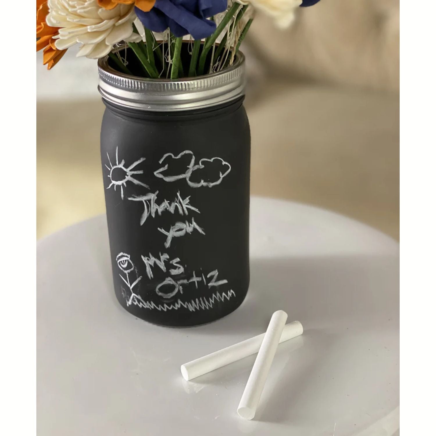 5 Tarros de Cristal Con Pintura Tipo Pizarra Adornos / Embellishments Darice