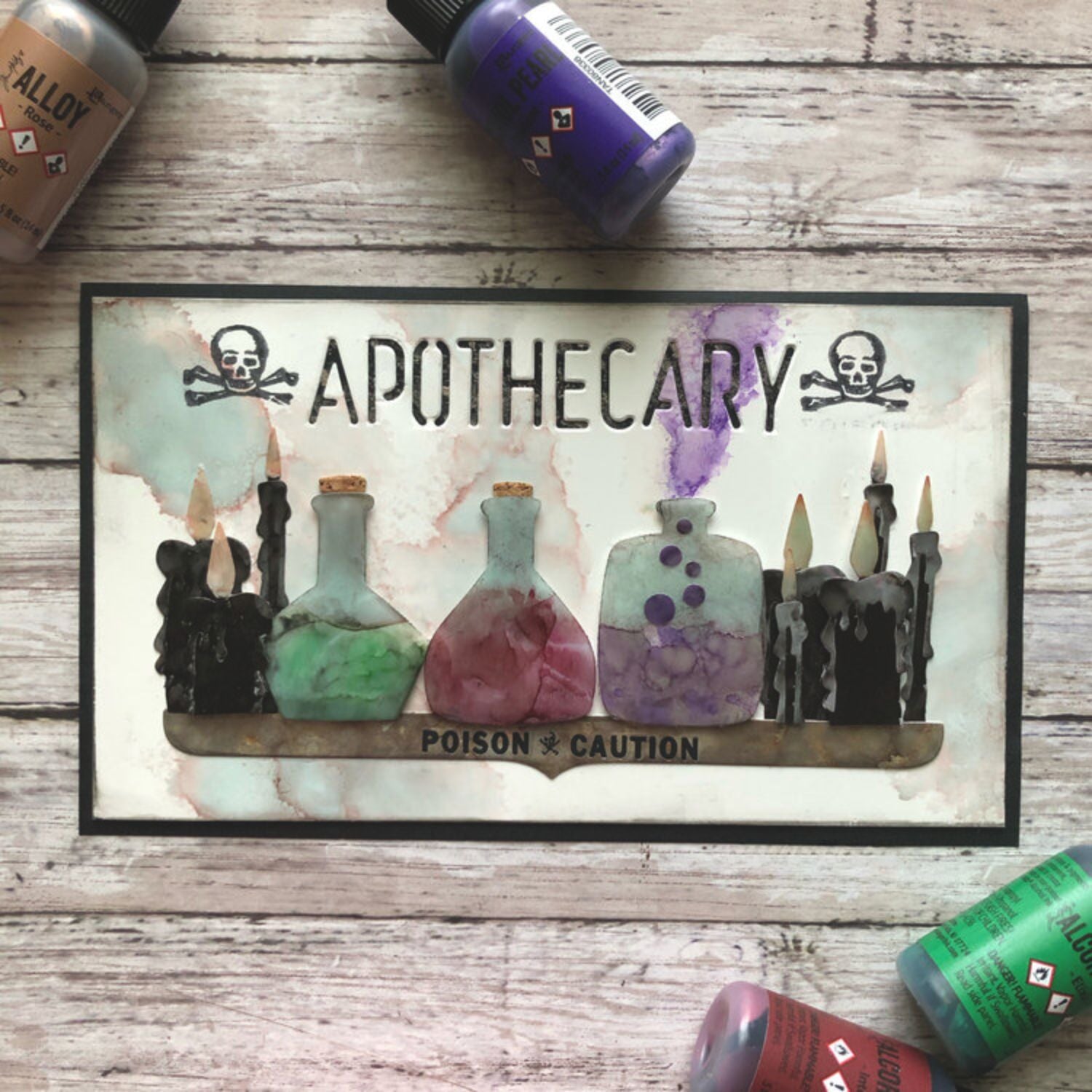 Tim Holtz Alcohol Pearls Elixir / Tinta al Alcohol Aperlada Verde Elixir Tintas al Alcohol Ranger