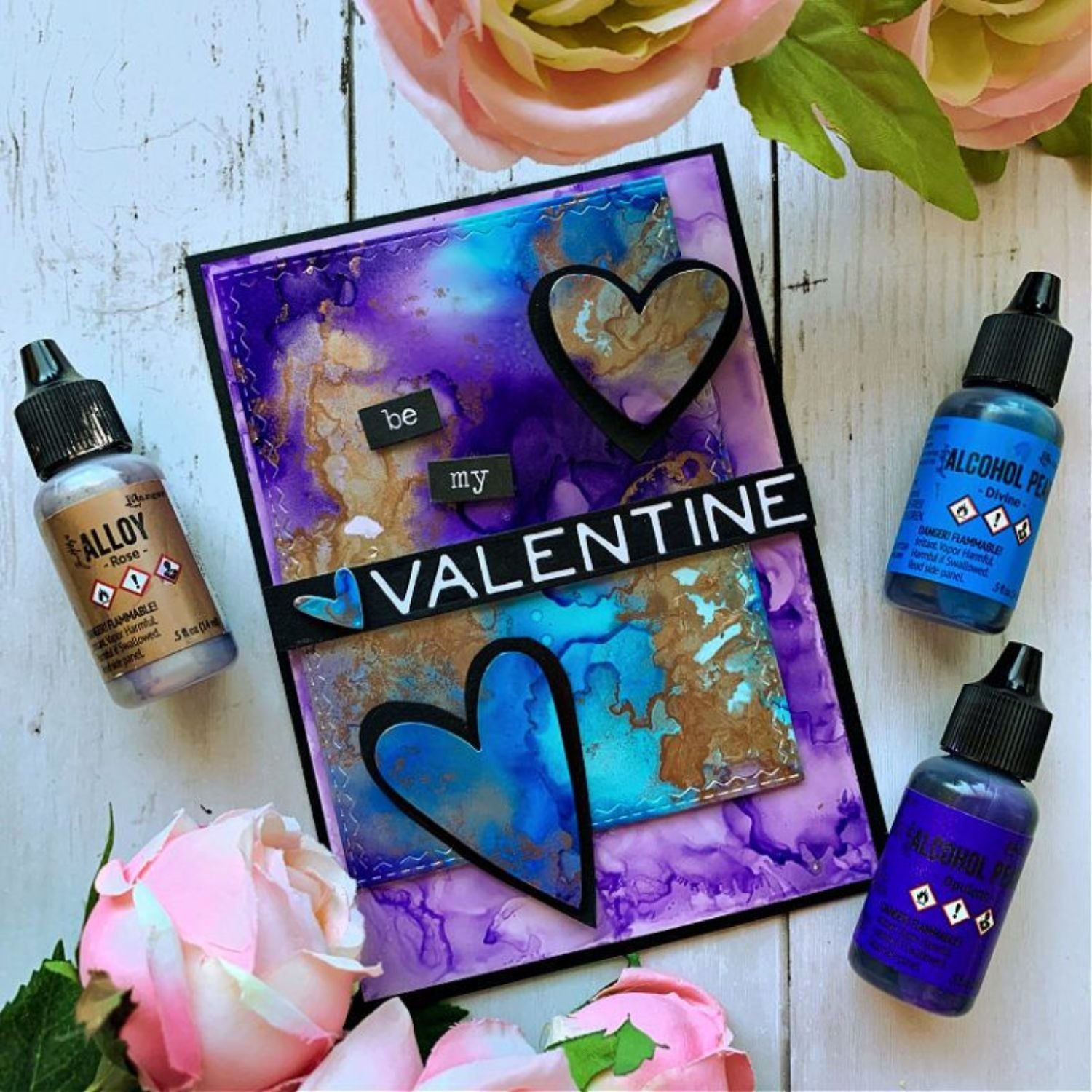 Tim Holtz Alcohol Pearls Divine / Tinta al Alcohol Aperlada Azul DIvino Tintas al Alcohol Ranger