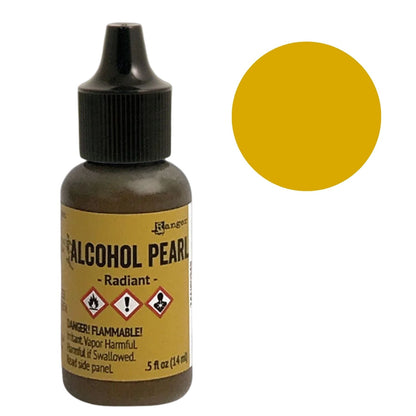 Tim Holtz Alcohol Pearls Radiant / Tinta al Alcohol Aperlada Amarillo Radiante Tintas al Alcohol Ranger