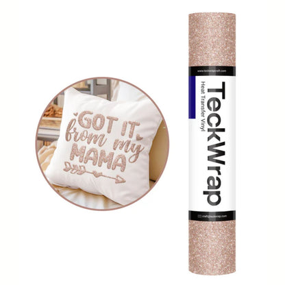 Glitter Puff HTV Rose Gold / Vinil Termoadhesivo Glitter Puff Oro Rosa Viniles Teckwrap