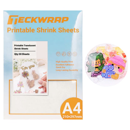 Shrink Sheets Translucent / 10 Hojas Termoencogibles Translucidas Viniles Teckwrap