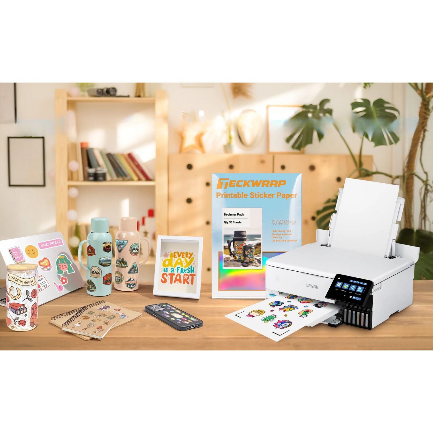 Inkjet Sticker Paper Beginner Pack / 30 Hojas Adhesivas Para Sticker Paquete Mixto Viniles Teckwrap